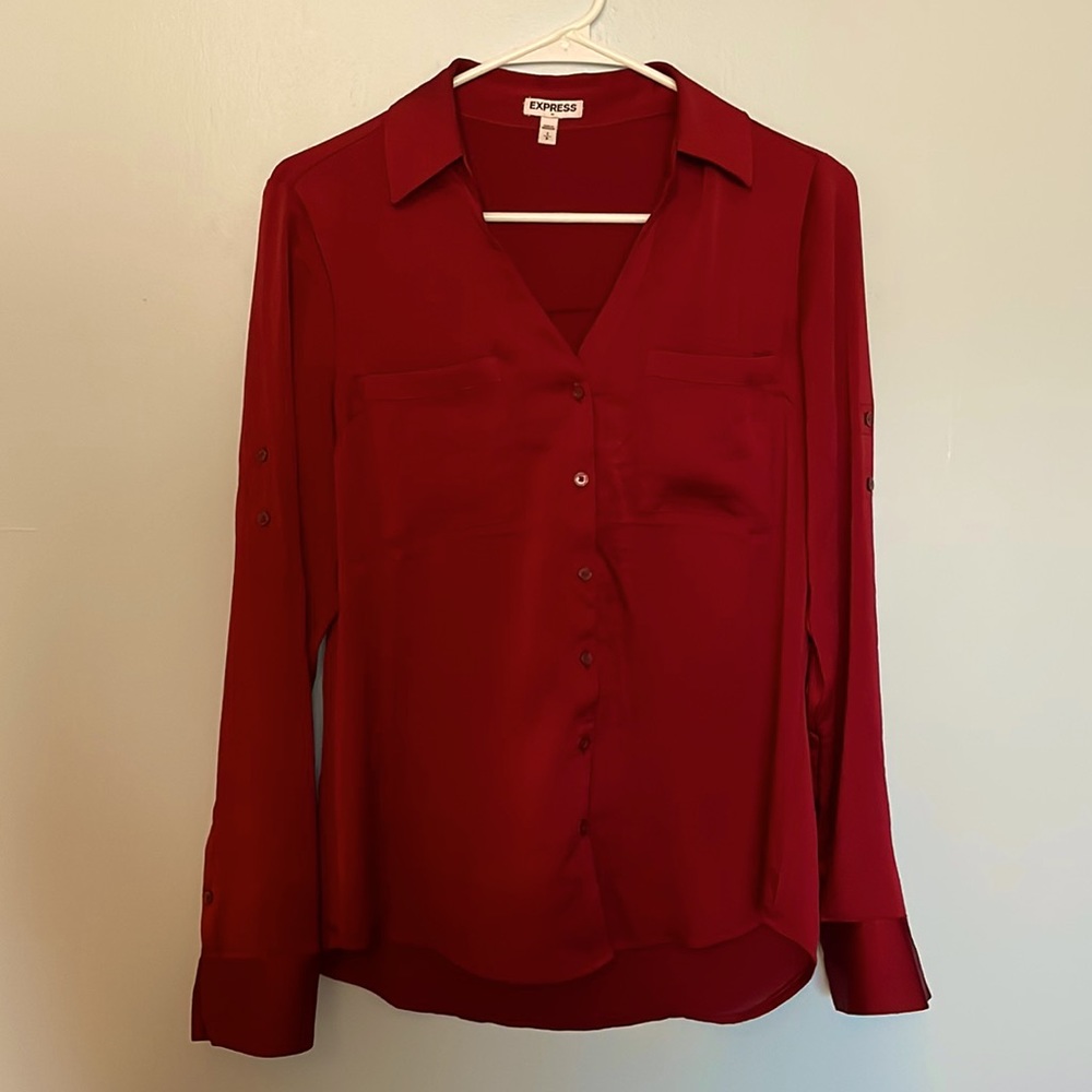 Red satin top